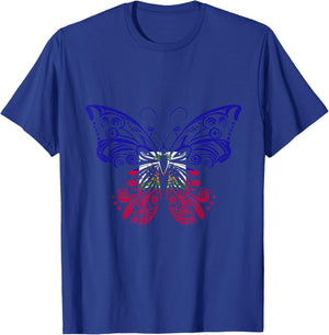 Haitian Pride Butterfly Haitian Flag Haiti Haitian Roots T-Shirt - T-Shirt | Royal