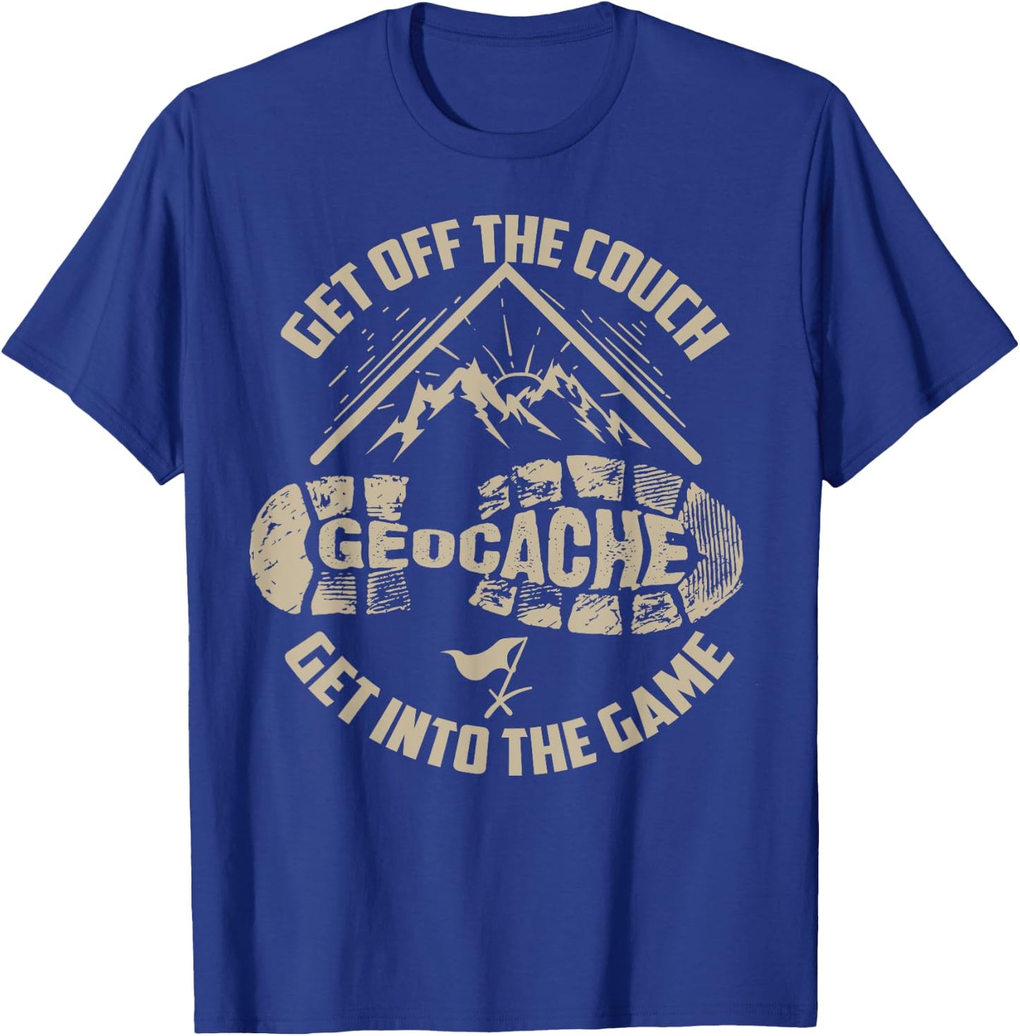Cool Geocache Get Off The Couch Get Into The Game Shirt Gift T-Shirt - T-Shirt | Royal