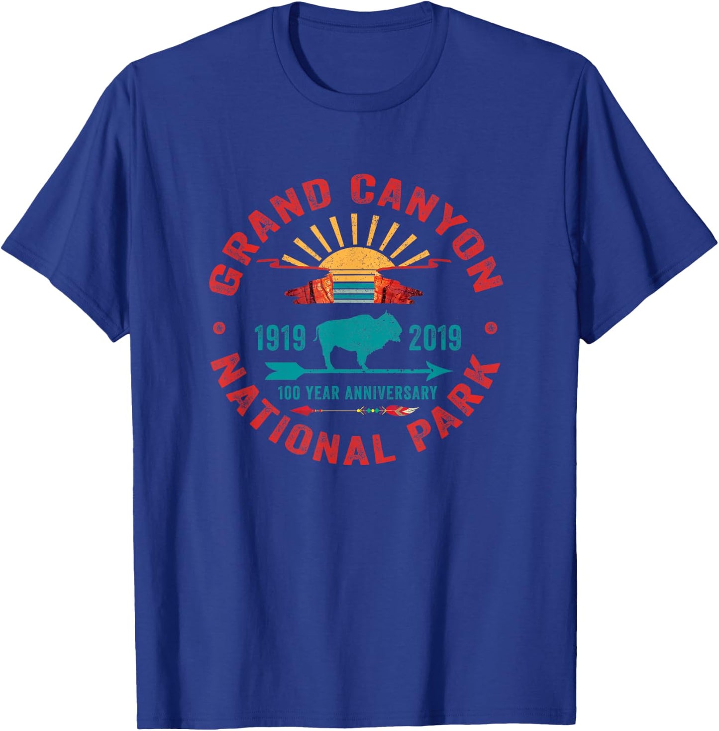 Grand Canyon National Park Arizona Centennial 100 Years T-Shirt - T-Shirt | Royal