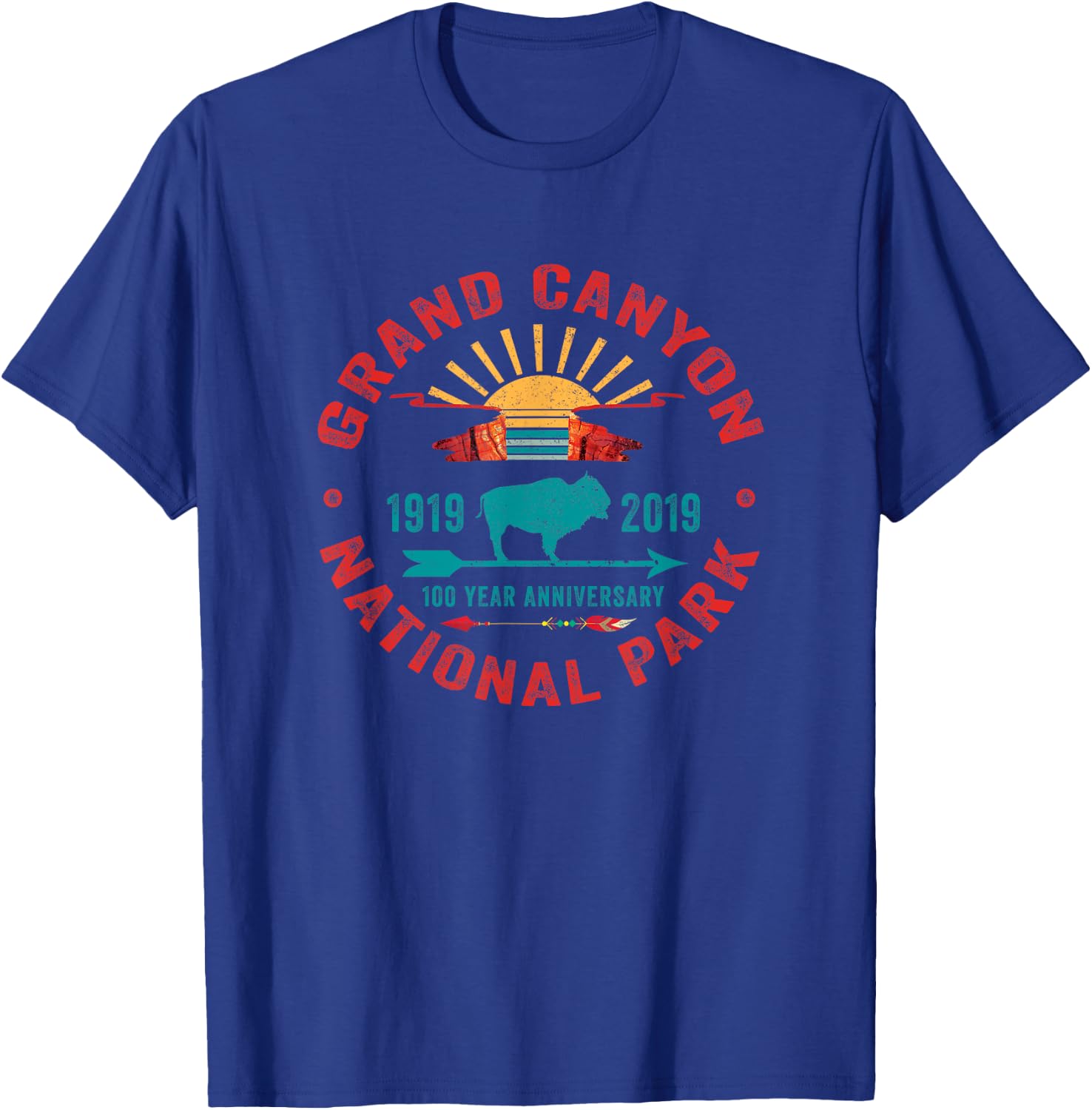 Grand Canyon National Park Arizona Centennial 100 Years T-Shirt - T-Shirt | Royal