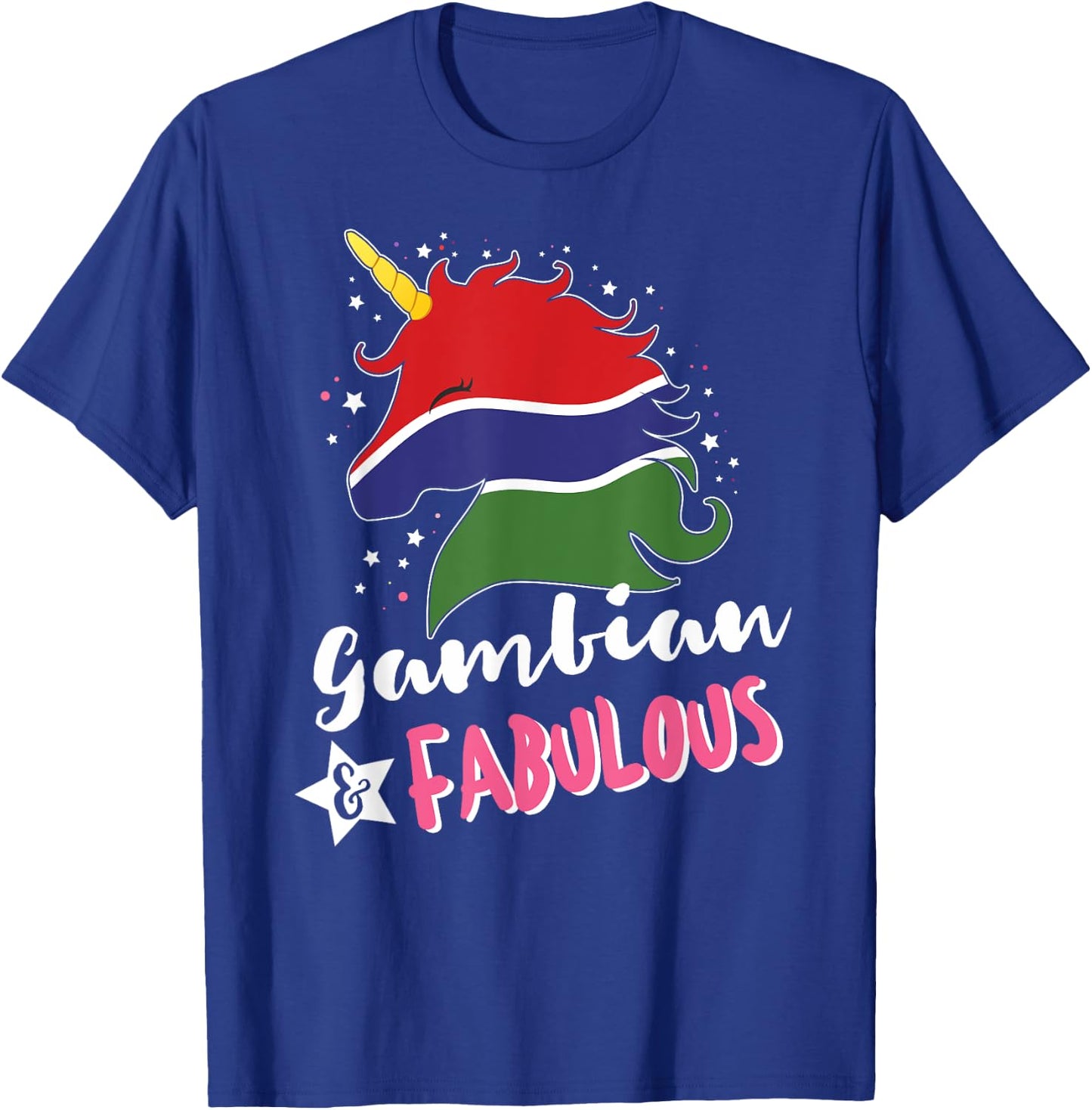 Gambian Unicorn Gambia Flag T-Shirt - T-Shirt | Royal