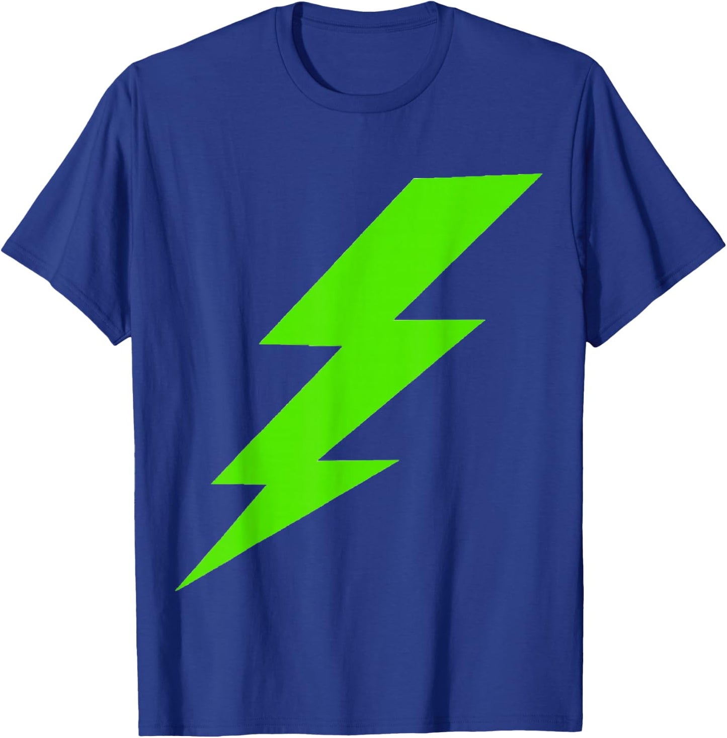 Lightning Bolt Bright Green Silhouette T-Shirt - T-Shirt | Royal
