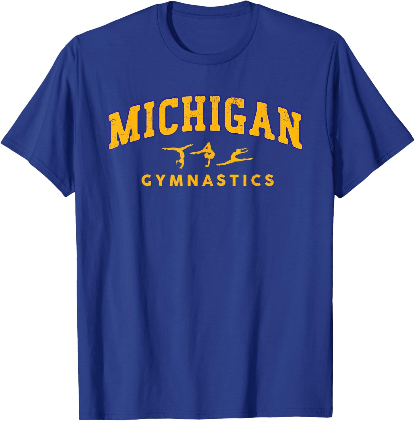 Michigan Gymnastics Gymnast Acrobatics Vintage T-Shirt - T-Shirt | Royal