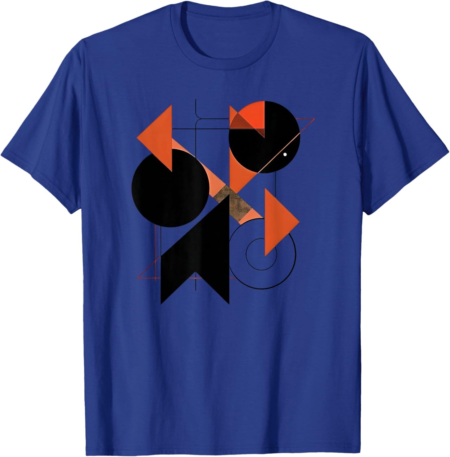 Minimal,black,orange ,retro,geometric design,abstract art T-Shirt - T-Shirt | Royal