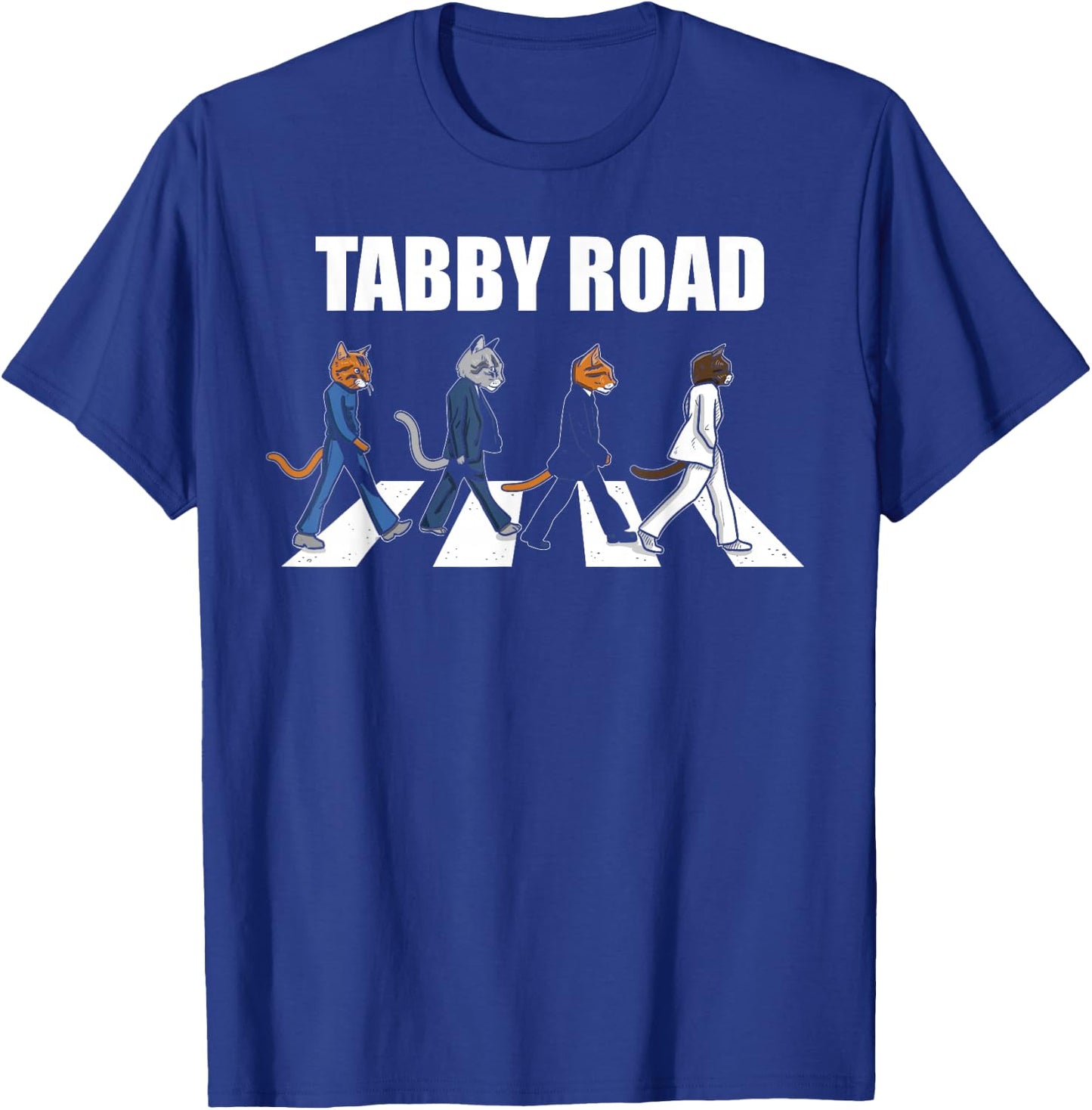 Unique Kitty Cat Gifts | Kittyworks Tabby Road Cool Cats Adult Cat Lovers Graphic , Black, Small, Short Sleeve, Classic Fit T-Shirt - T-Shirt | Royal
