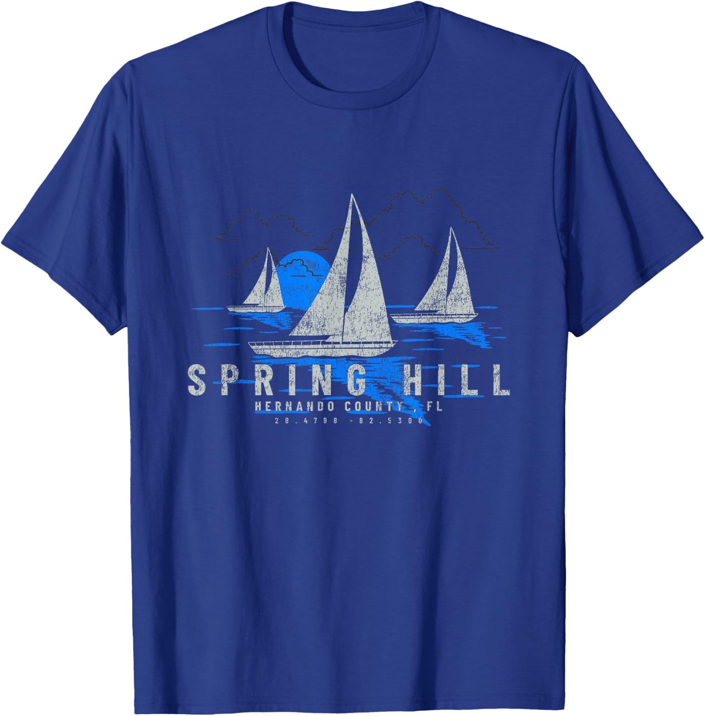 Spring Hill Florida Travel Yachting Souvenir Spring Hill T-Shirt - T-Shirt | Royal