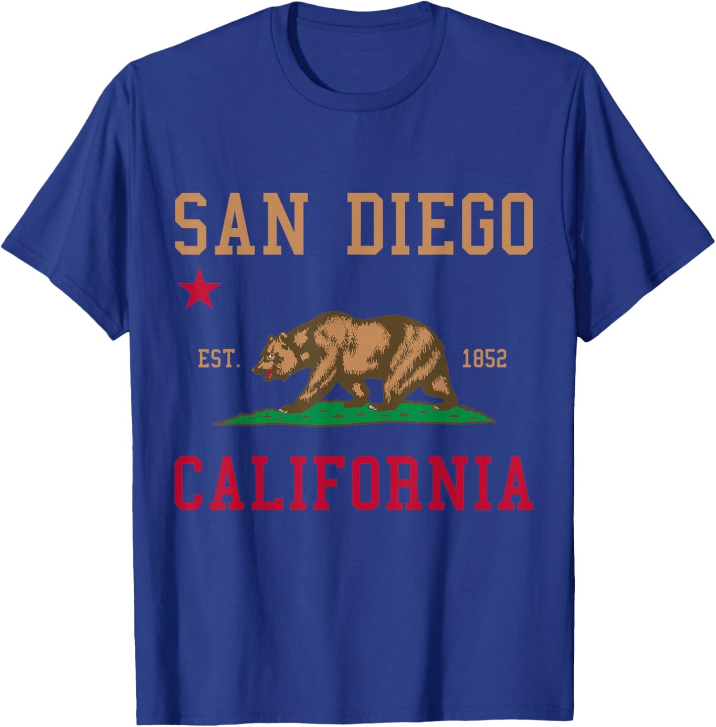 San Diego California Bear Pride Souvenir T-Shirt - T-Shirt | Royal