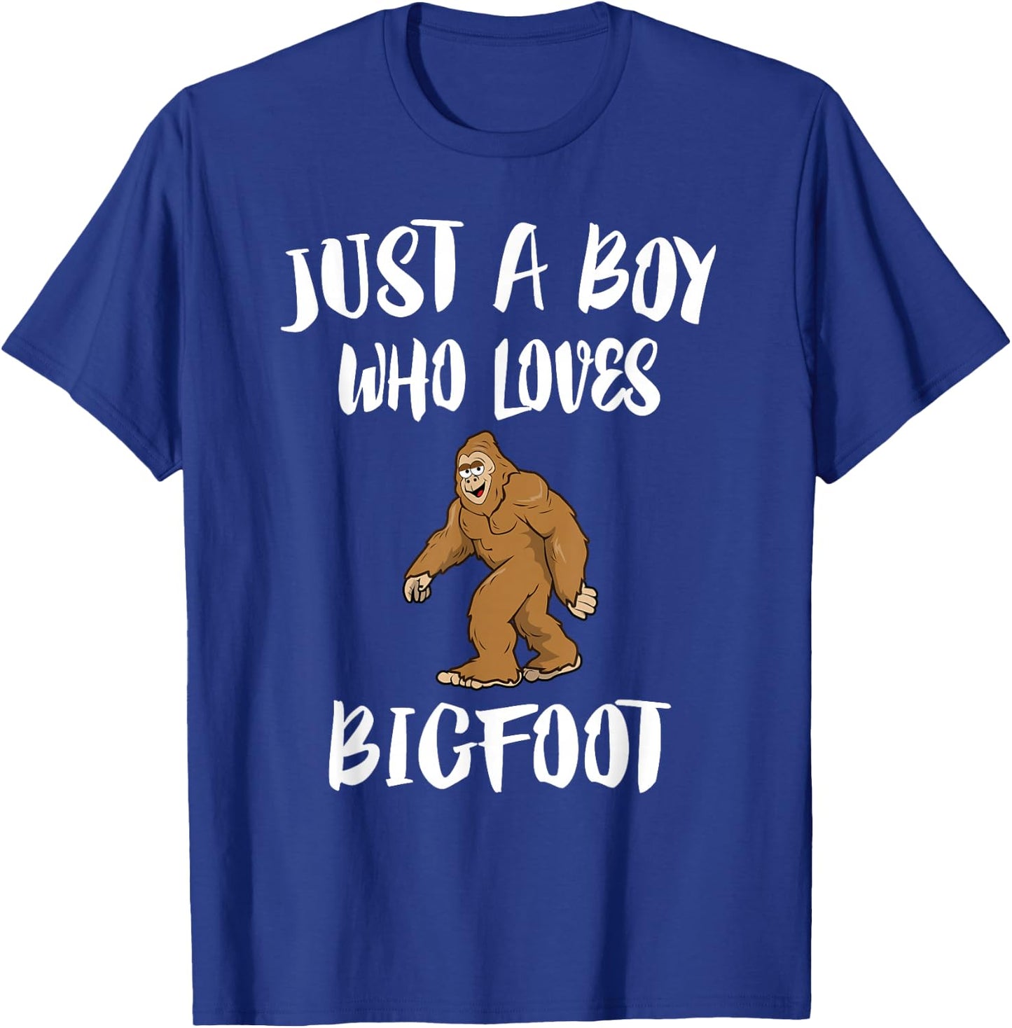 Just A Boy Who Loves Bigfoot Animal Gift T-Shirt - T-Shirt | Royal
