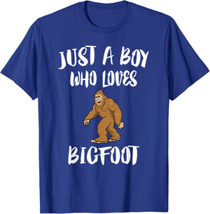 Just A Boy Who Loves Bigfoot Animal Gift T-Shirt - T-Shirt | Royal