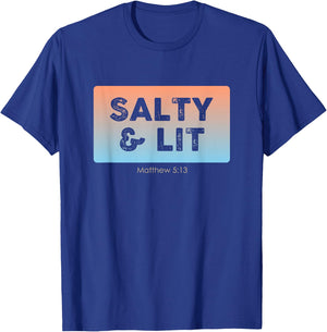 Funny Christian Gift Salty & Lit T-Shirt - T-Shirt | Royal