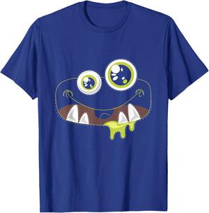 Cute Monster Face Halloween Costumes Kids Fun T-Shirt - T-Shirt | Royal