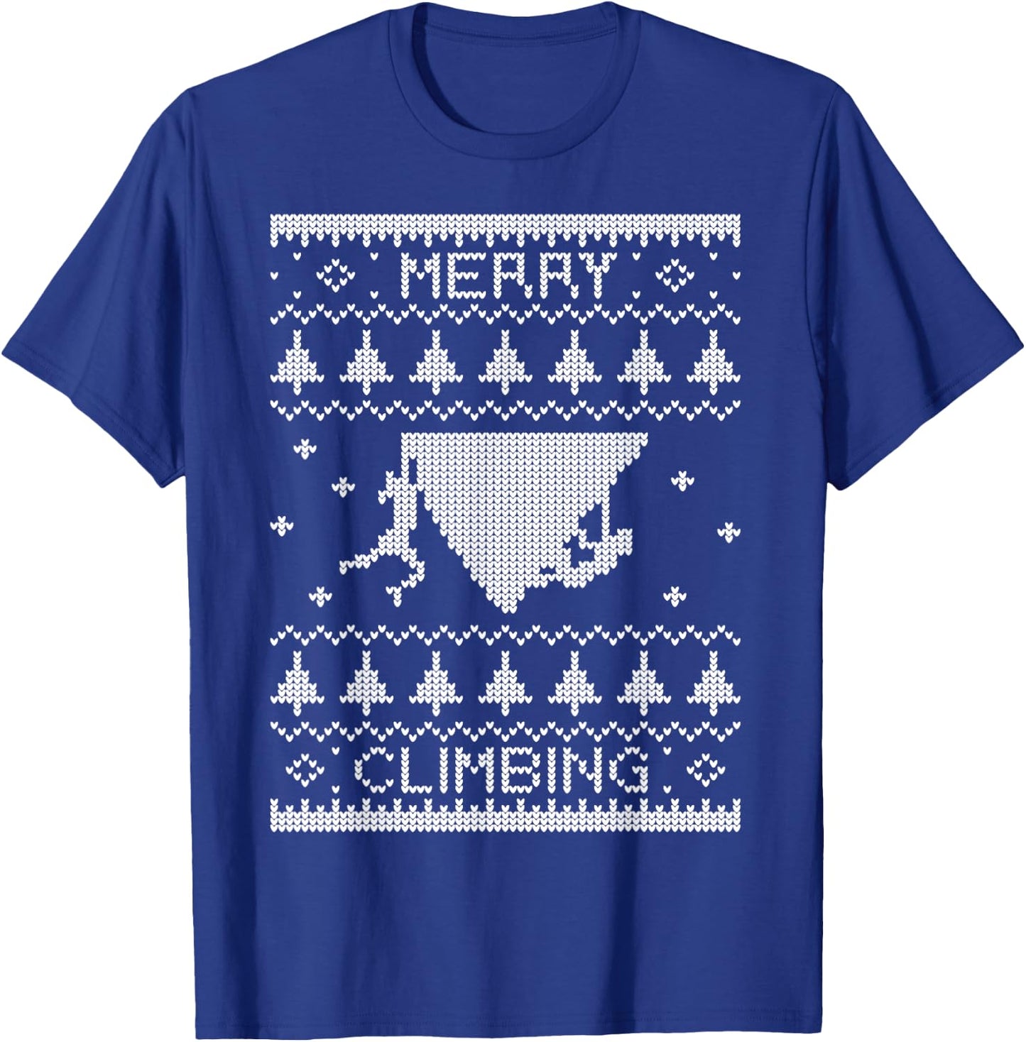 Merry Climbing Christmas bouldering belay T-Shirt - T-Shirt | Royal