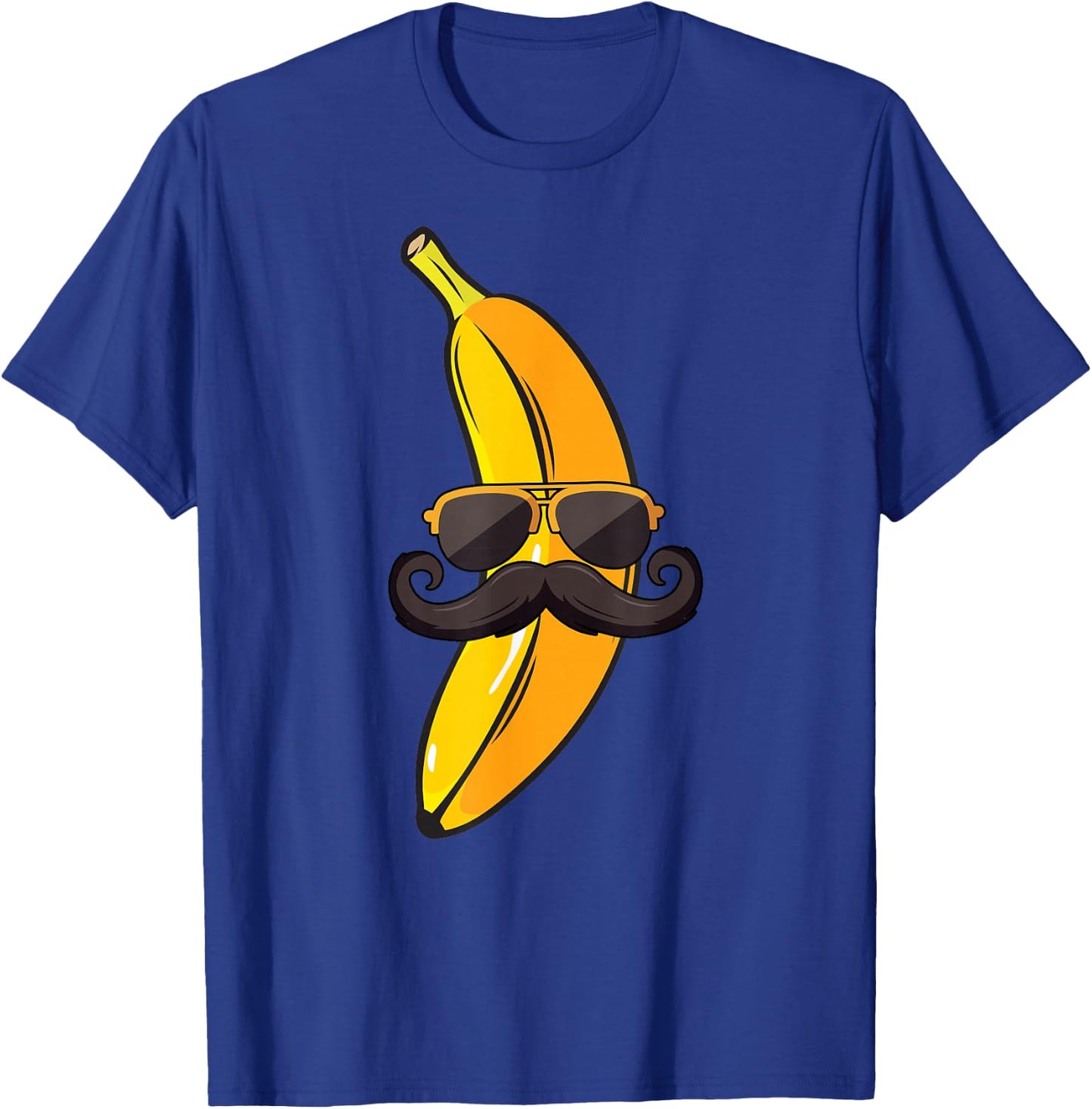 Banana Mustache Sunglasses Face Funny Fruit Cool Banana T-Shirt - T-Shirt | Royal