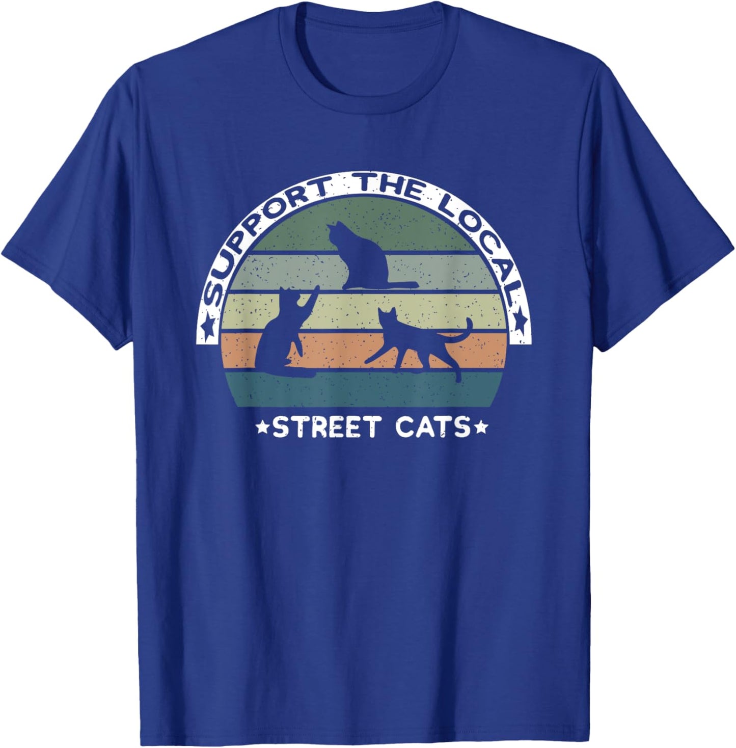 Vintage Support The Local Street Cats T-Shirt - T-Shirt | Royal