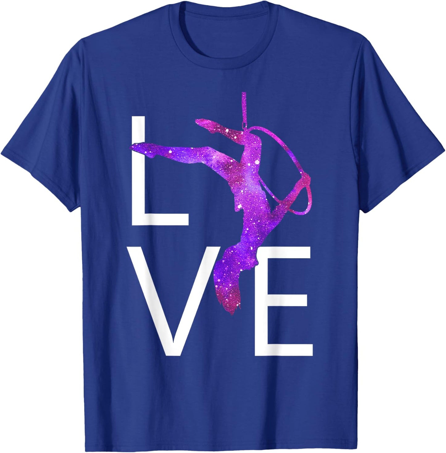 Aerial Hoop Aerial Yoga Aerialist Lyra Purple Love T-Shirt - T-Shirt | Royal