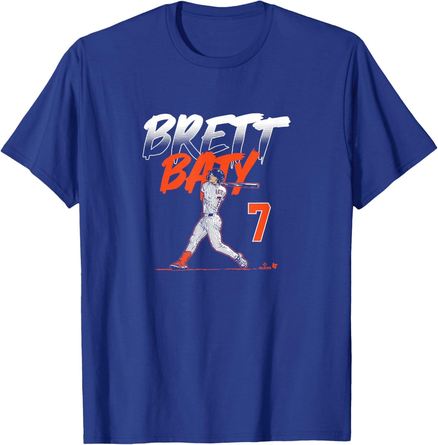 Brett Baty: Slugger Swing Number - New York Baseball T-Shirt - T-Shirt | Royal
