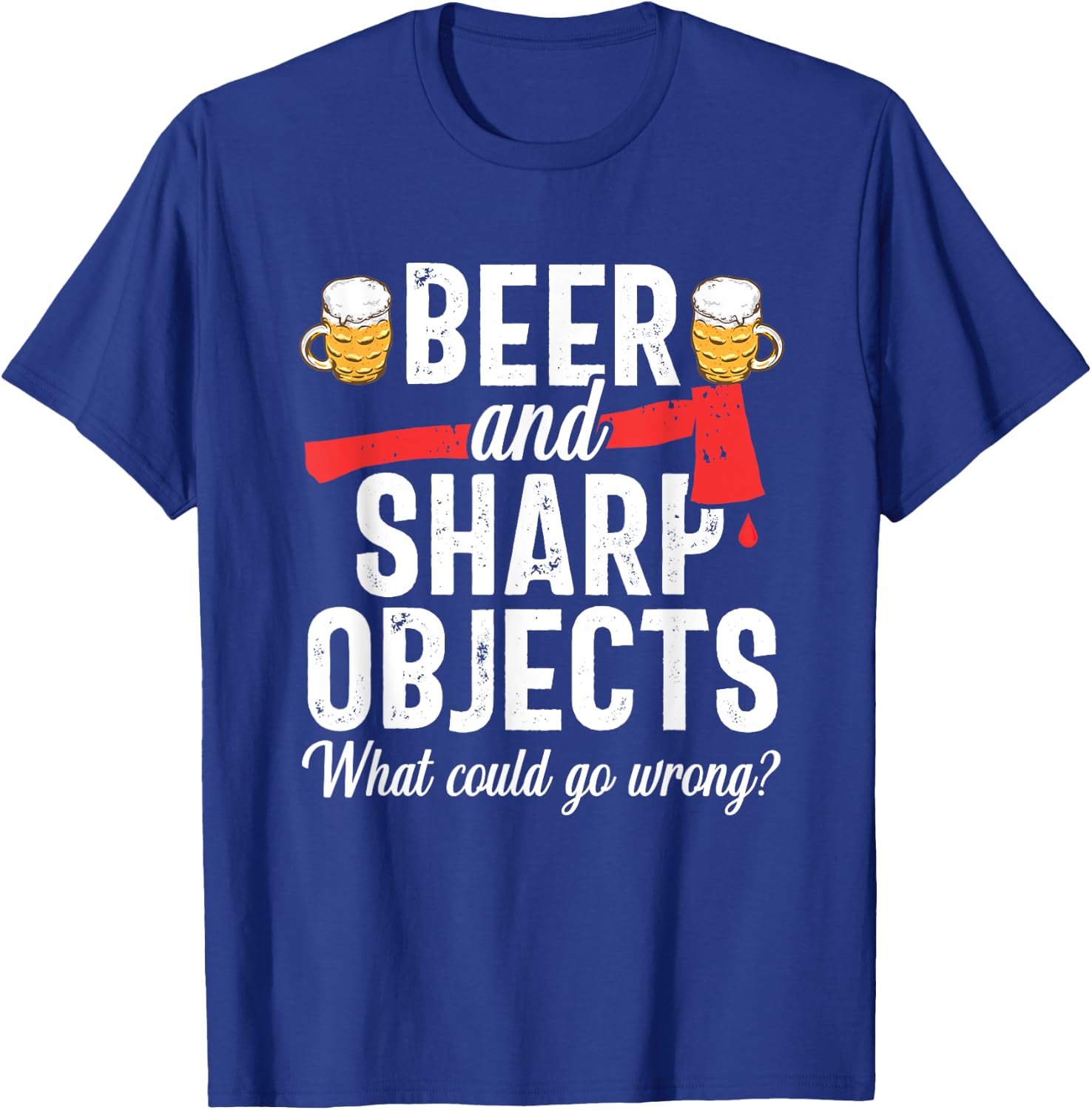 Axe Throwing Dad Funny Beer Hatchet Lumberjack Hobby T-Shirt - T-Shirt | Royal