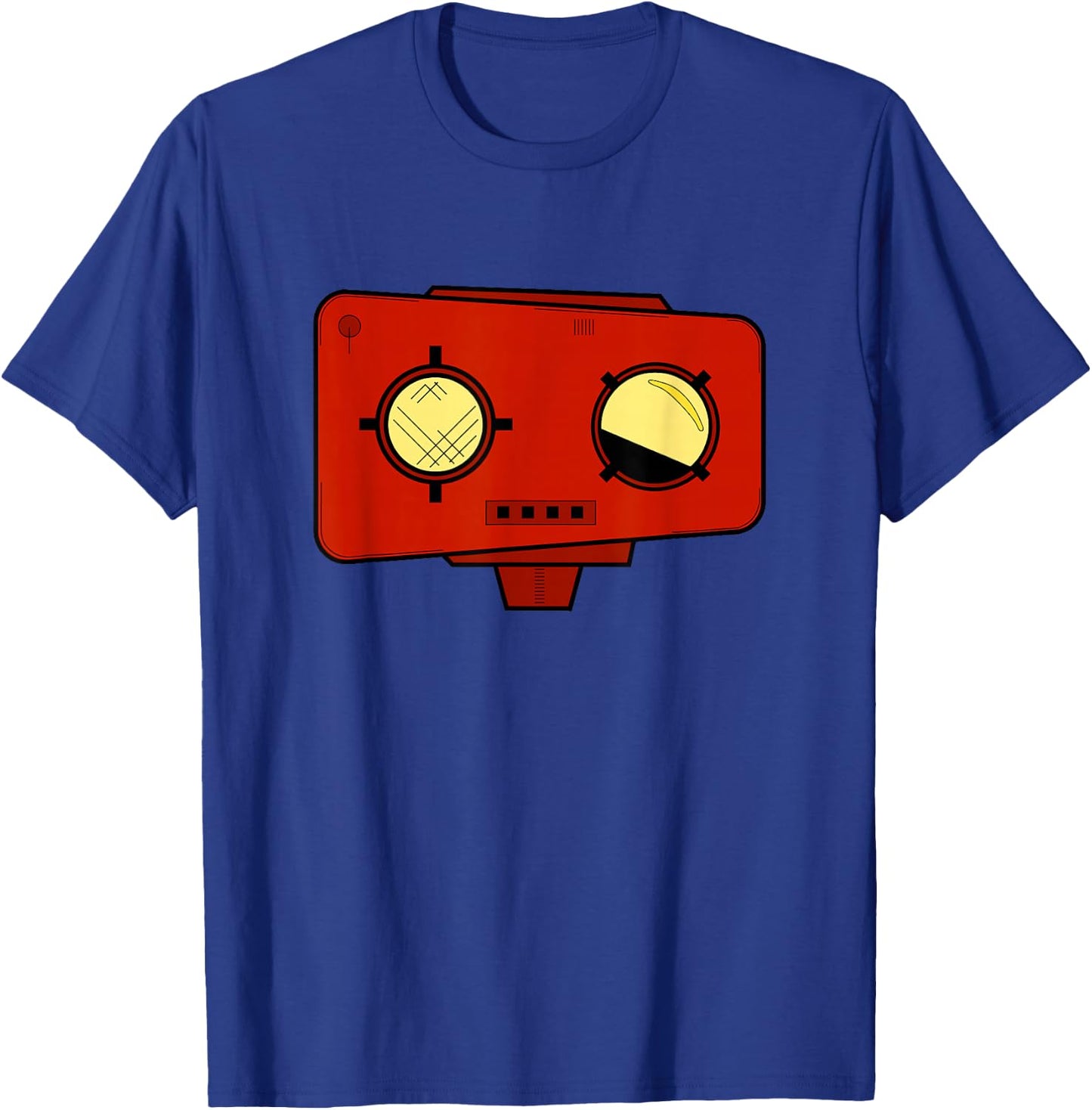 Red Robot Head - Bad Cartoon T-Shirt - T-Shirt | Royal