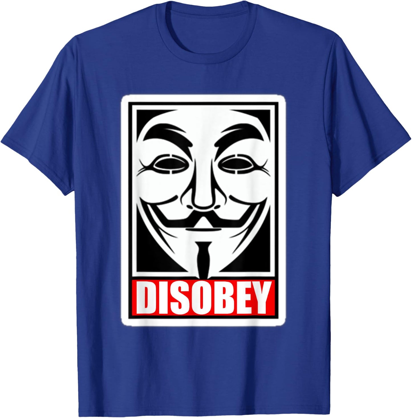 DISOBEY Disobedience Anonymous Revolution T-Shirt - T-Shirt | Royal