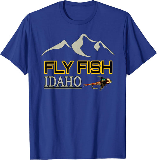 Idaho Shirt Fly Fishing Gifts Gear Souvenirs with Nymph T-Shirt - T-Shirt | Royal