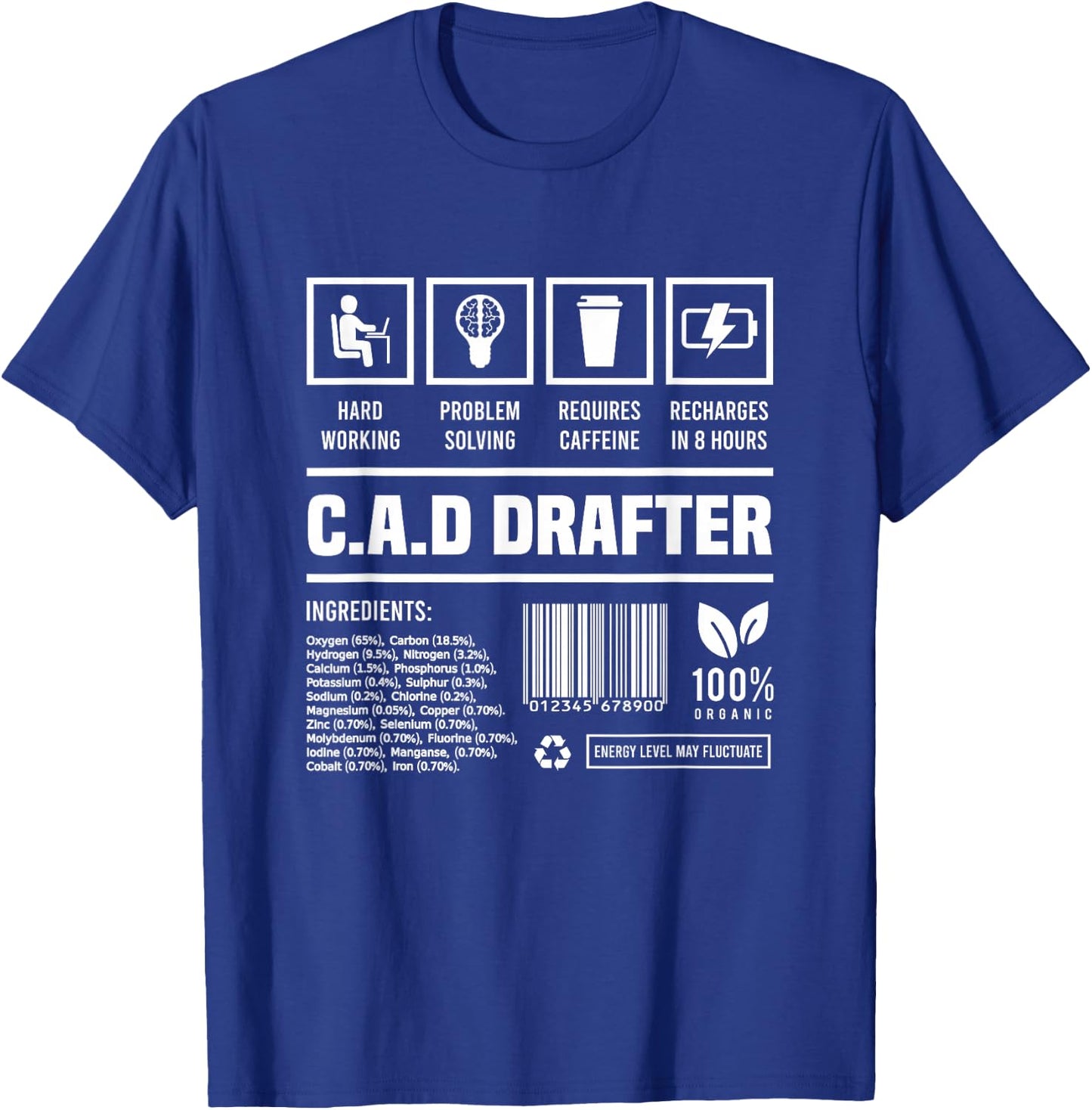 CAD Drafter Gift Funny T-Shirt - T-Shirt | Royal