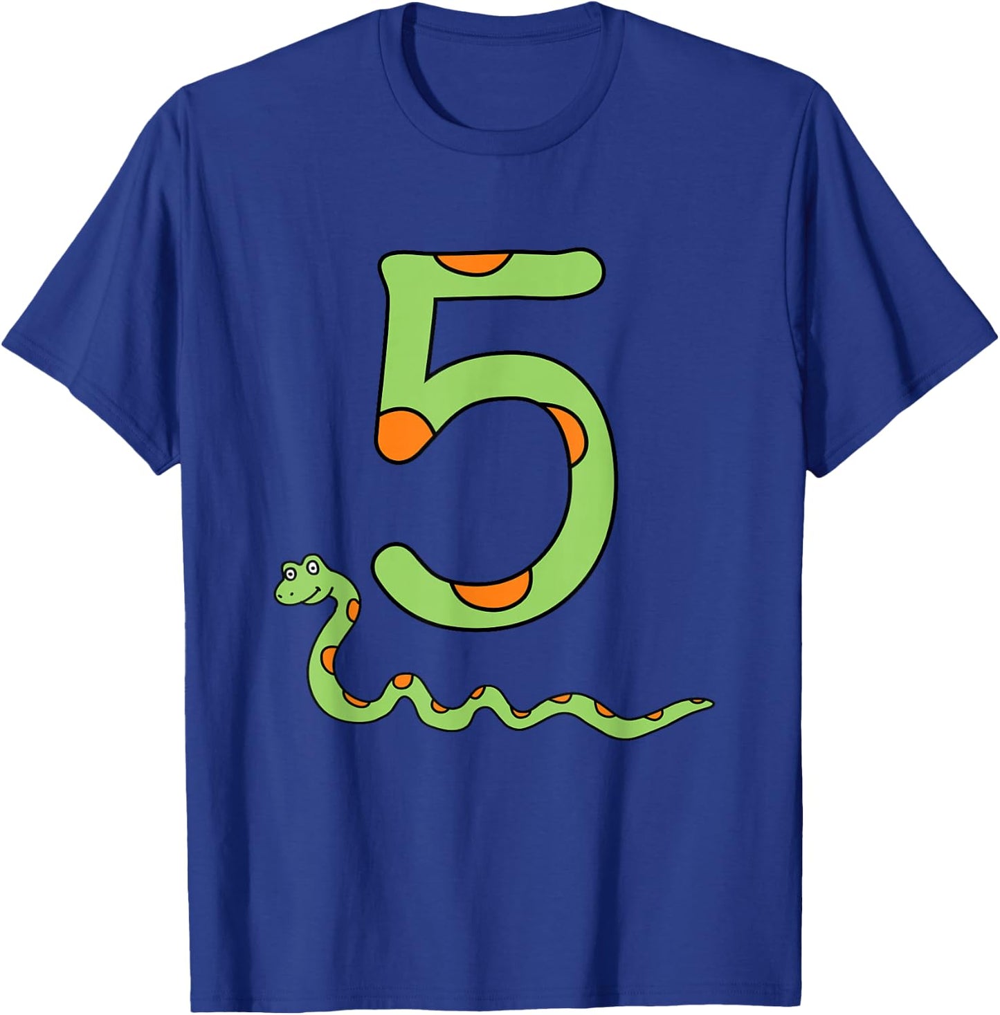 Snake Birthday Boy Kids Reptile Animal Number 5 5th Bday T-Shirt - T-Shirt | Royal