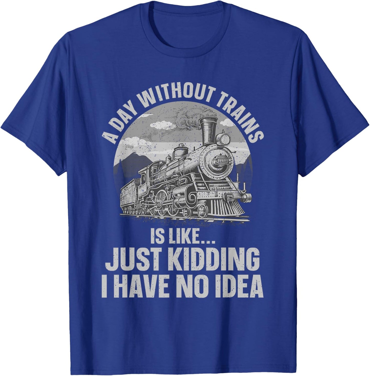Best Train Art Women Railroad Steam Train Lovers T-Shirt - T-Shirt | Royal