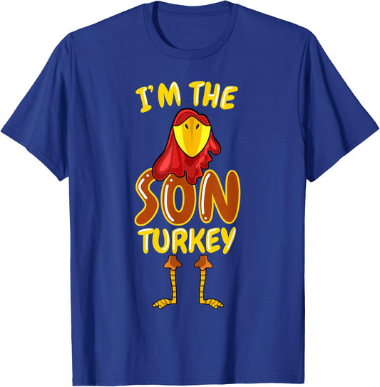 Son Turkey Matching Family PJs Outfit Funny Thanksgiving T-Shirt - T-Shirt | Royal