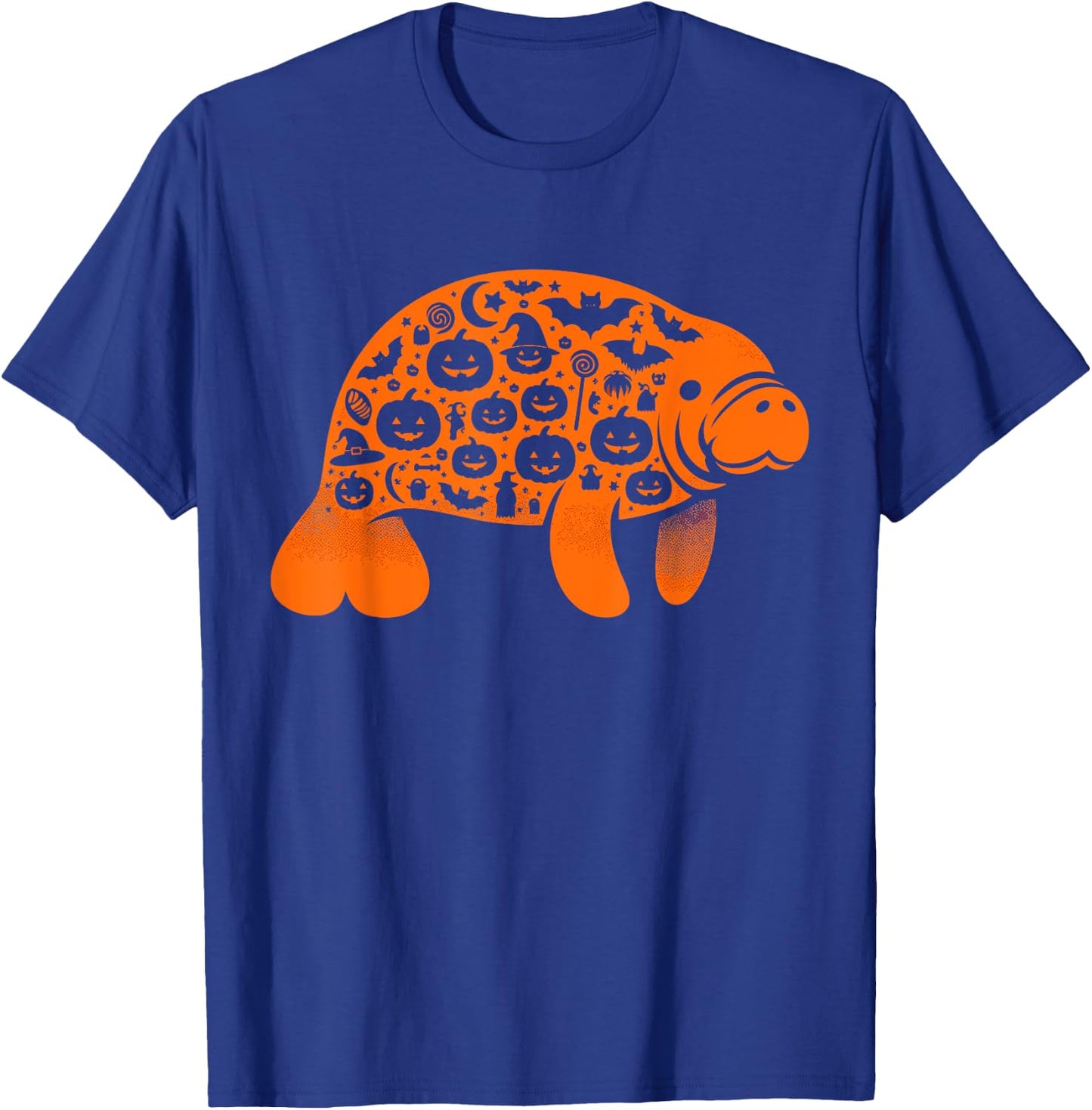 Funny Pumpkin Manatee Candy Halloween Kids T-Shirt - T-Shirt | Royal