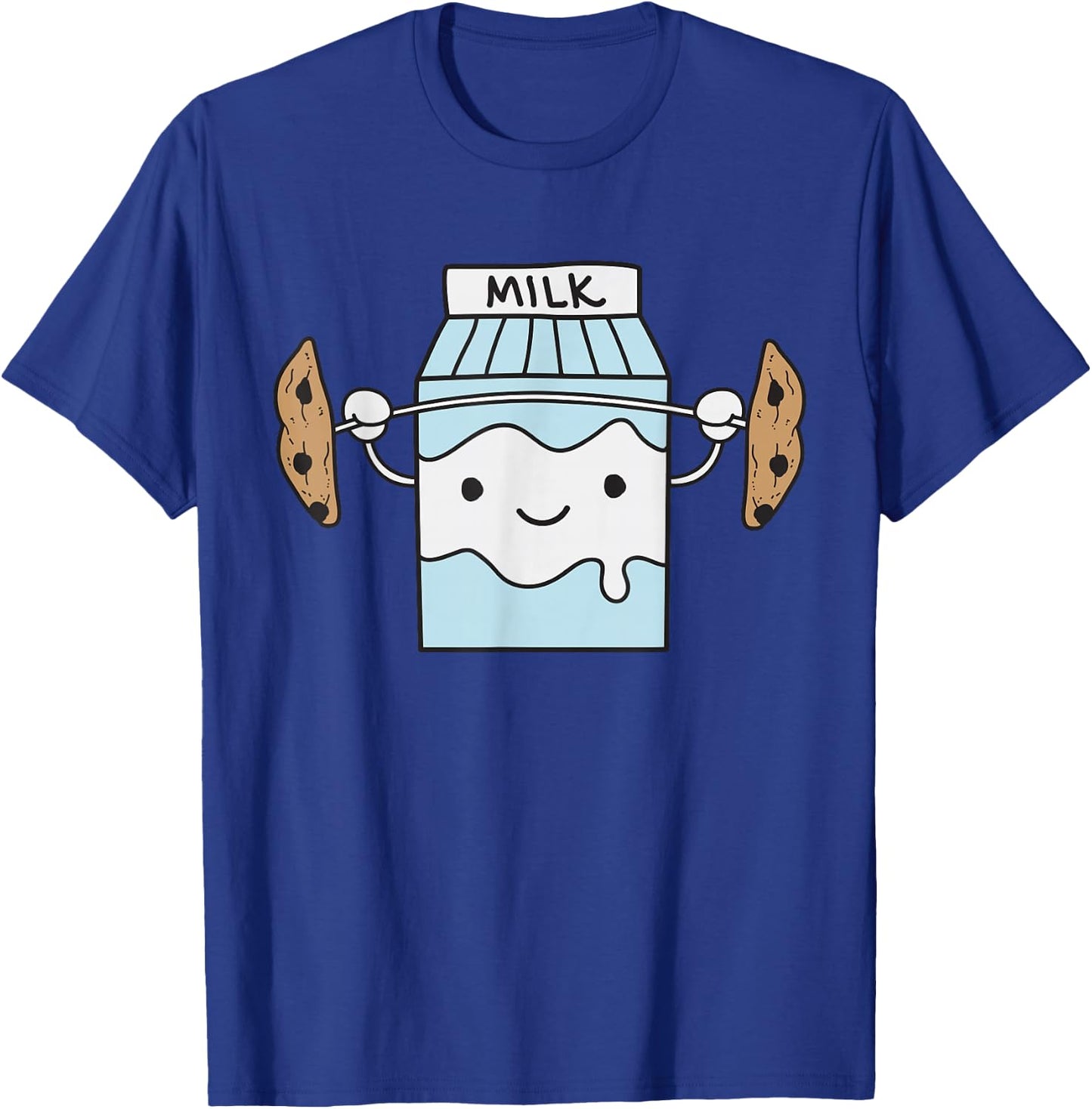 Milk Lifting Cookie Funny Coaster Barbell T-Shirt - T-Shirt | Royal
