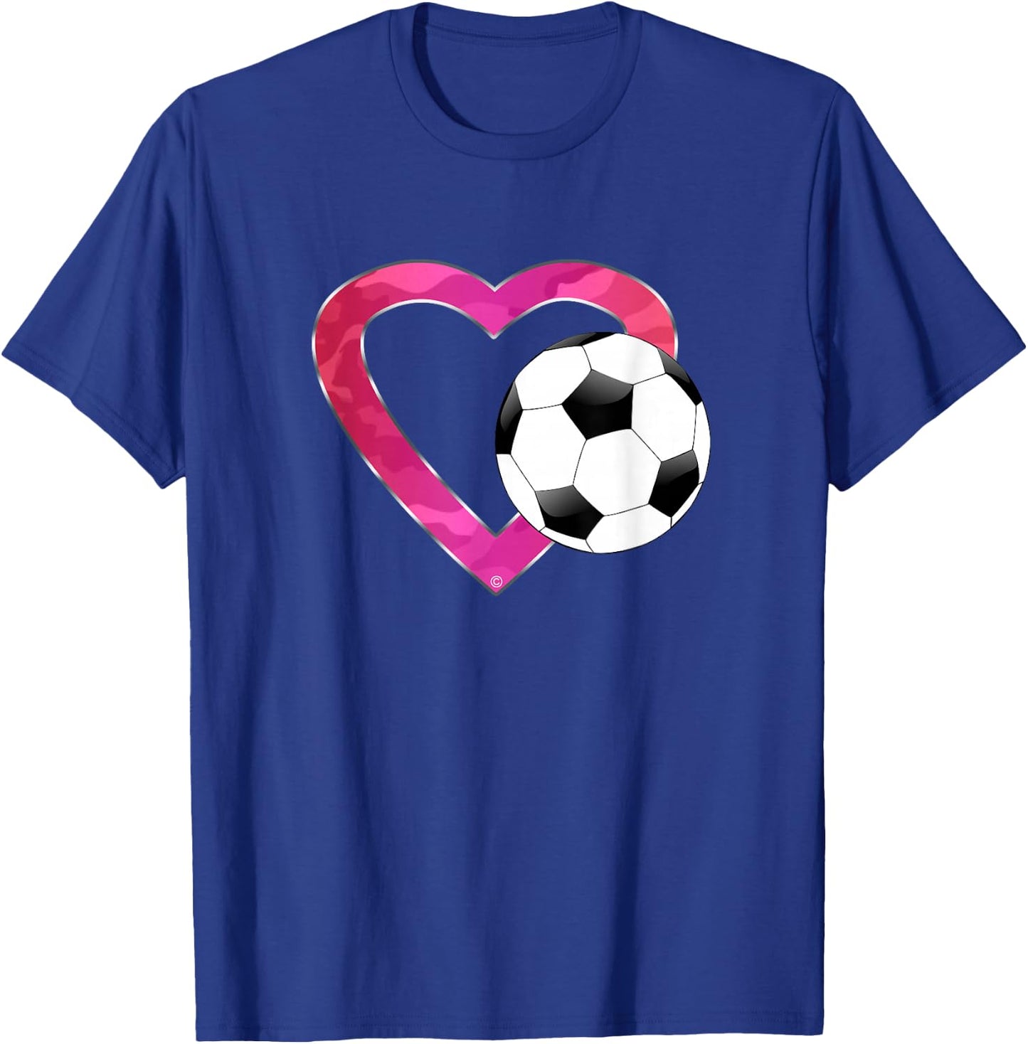 I Love Soccer Heart & Ball for Girls Teens & Women T-Shirt - T-Shirt | Royal