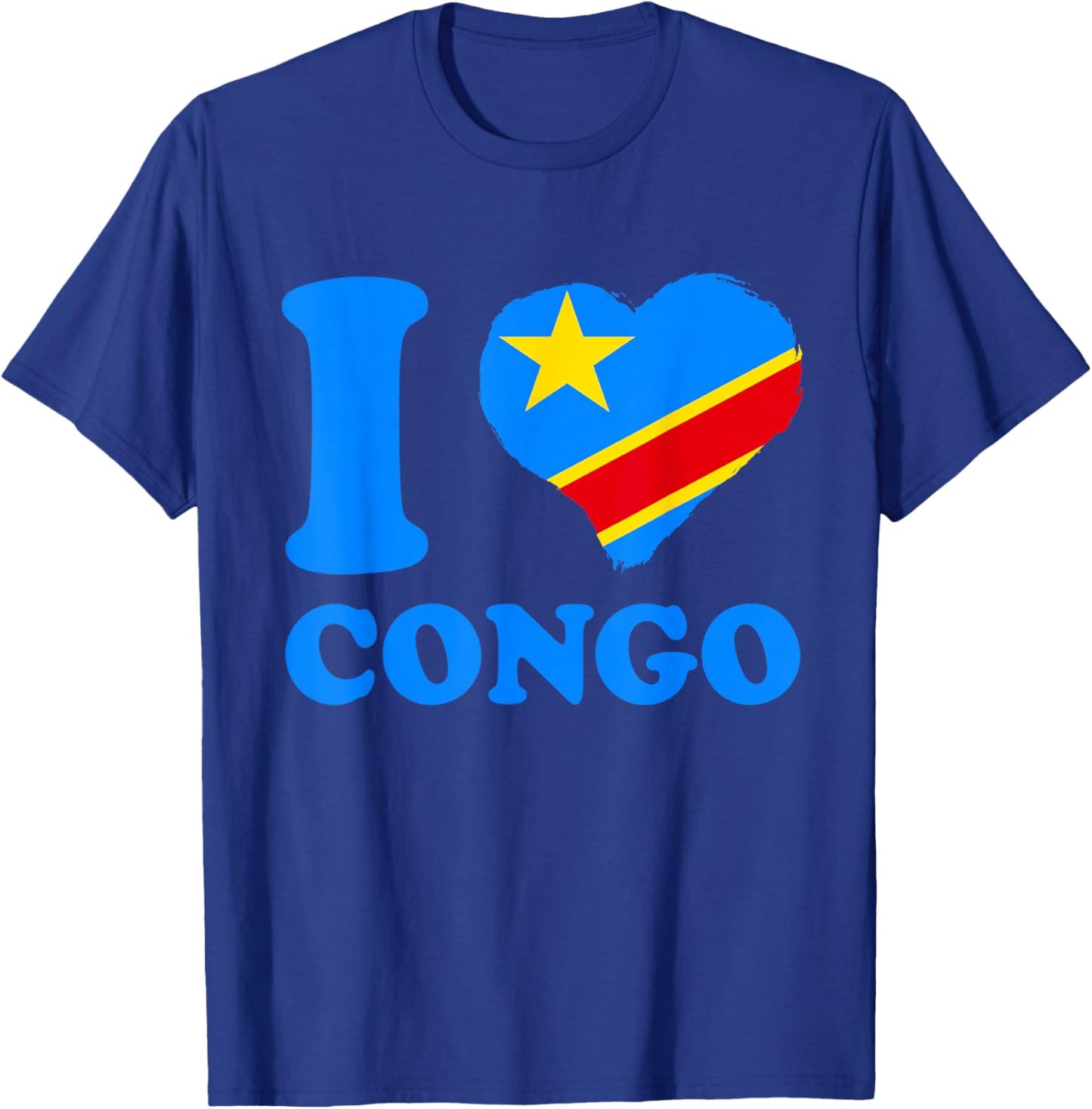 Republic Of Congo I Love Congo Heart Congolese Roots DRC T-Shirt - T-Shirt | Royal