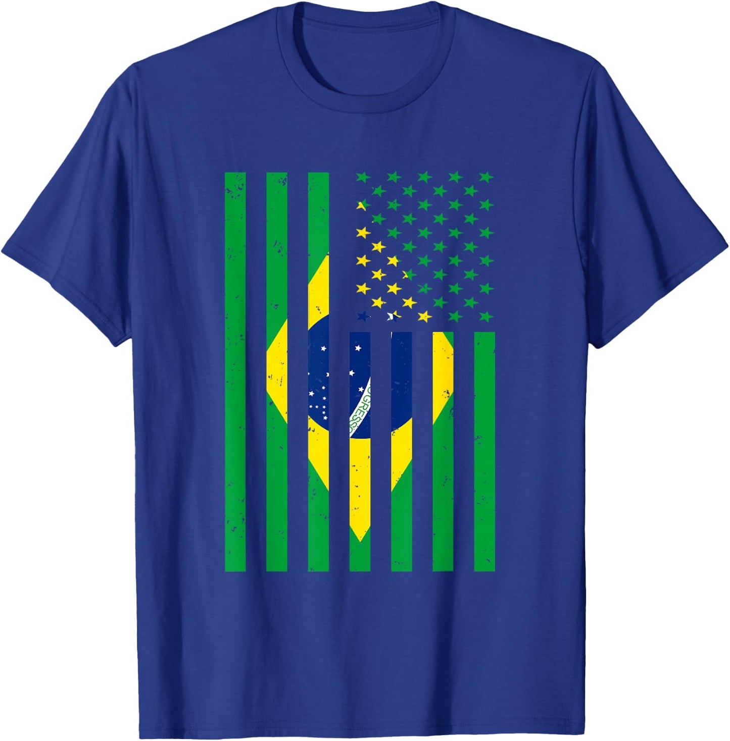 Brazil Shirt Brasil Soccer USA America Flag Jersey Men Women T-Shirt - T-Shirt | Royal