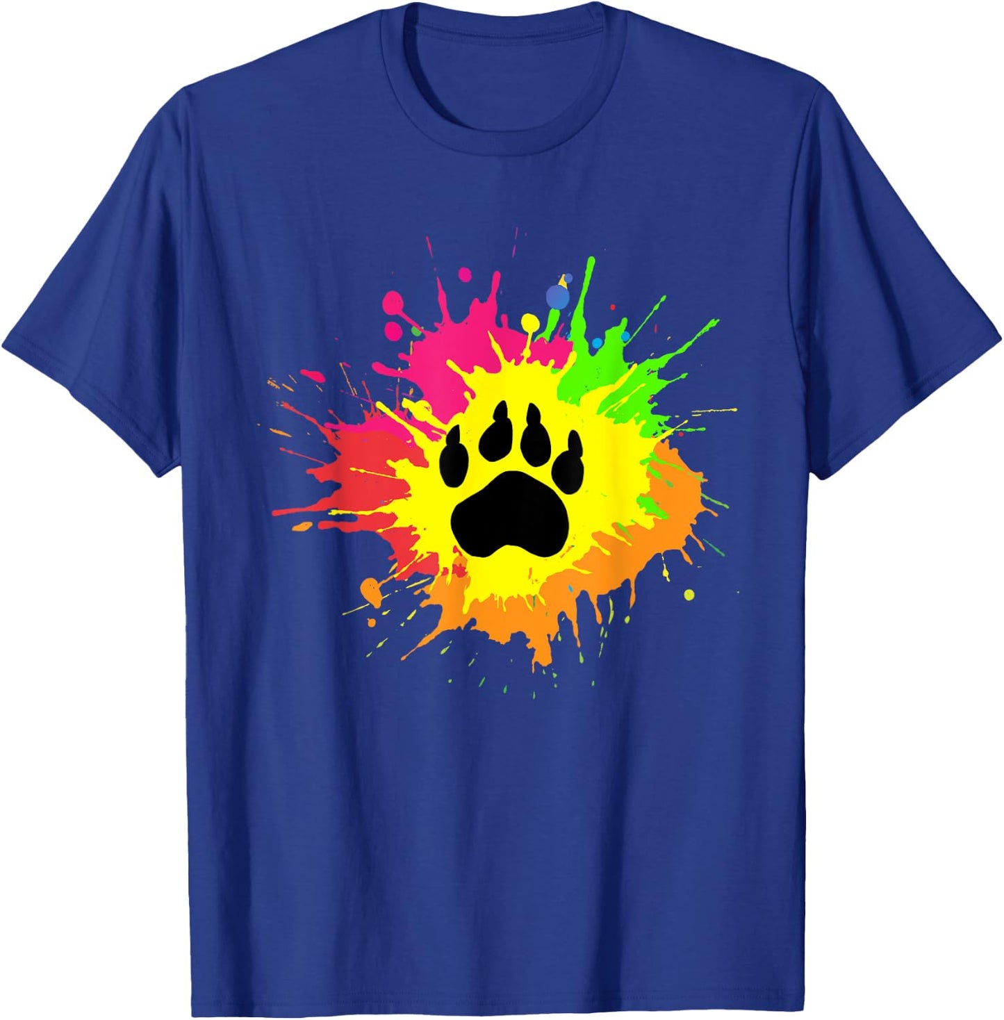 Furry Shirt Rainbow Bear Fursona Wolf Paw Print Gifts T-Shirt - T-Shirt | Royal