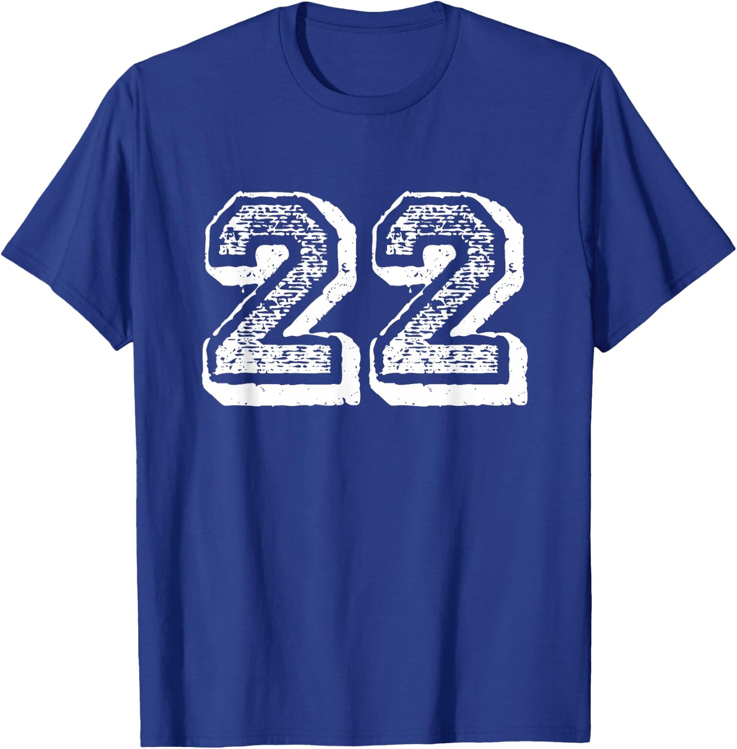 Number 22 Sports Jersey Player #22 Fan FRONT Print Vintage T-Shirt - T-Shirt | Royal