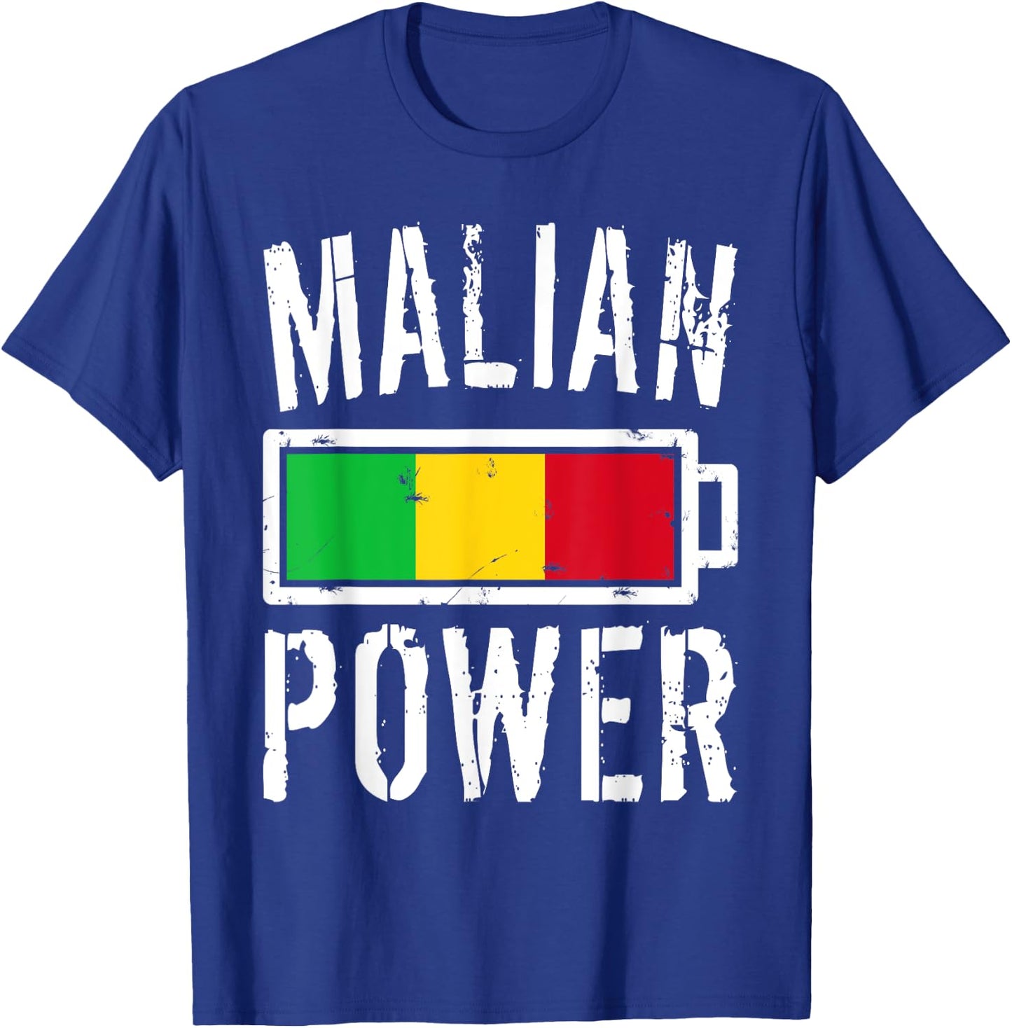 Mali Flag | Malian Power Battery Proud T-Shirt - T-Shirt | Royal