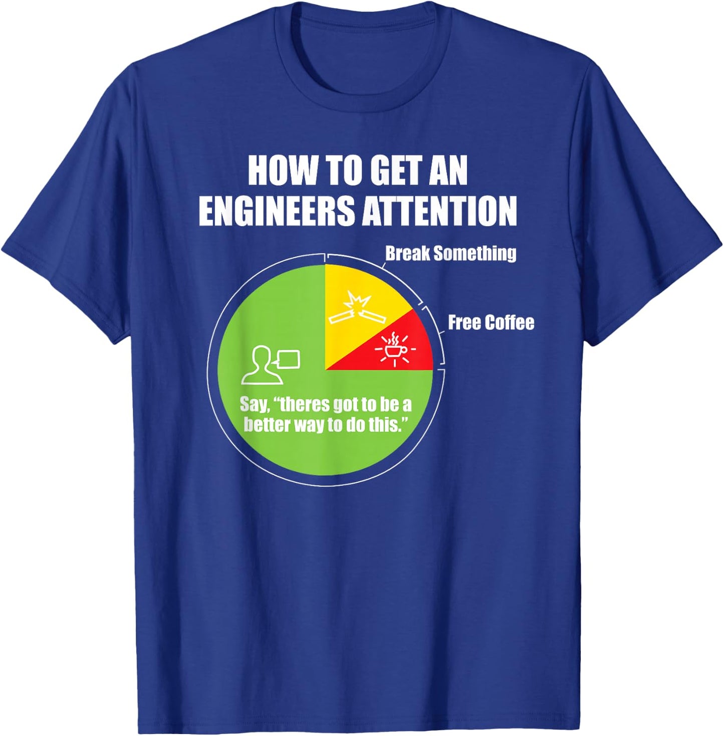 How To Get An Engineers Attention: Engineering Funny T-Shirt - T-Shirt | Royal