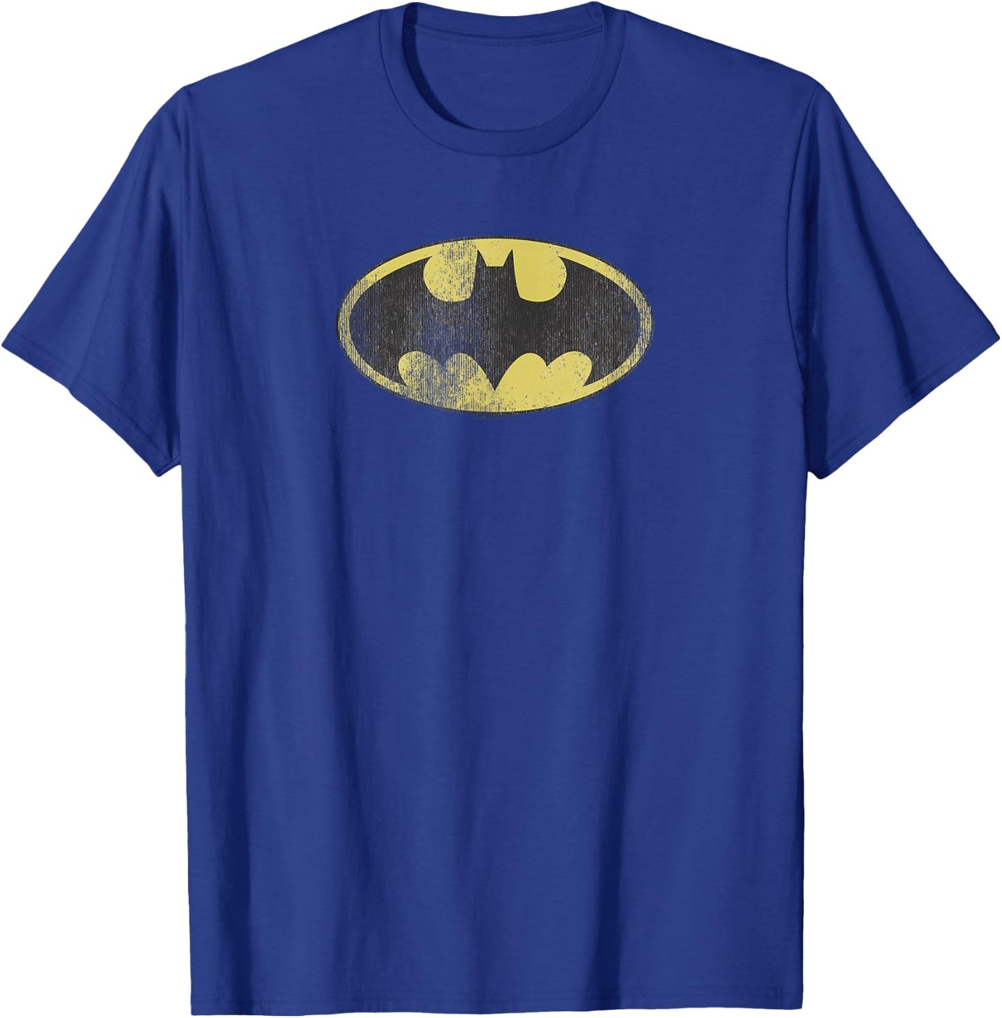 Batman Retro Bat Logo Distressed T-Shirt - T-Shirt | Royal