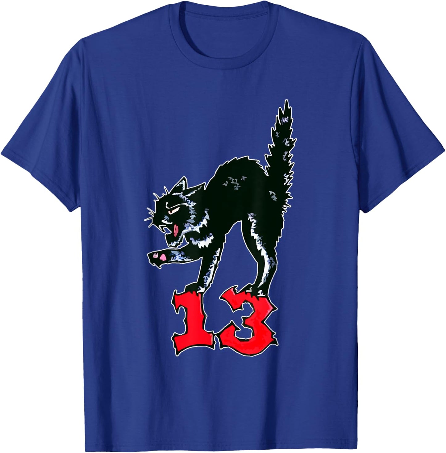 Lucky Black Cat No. 13 Pitch Bird T-Shirt - T-Shirt | Royal