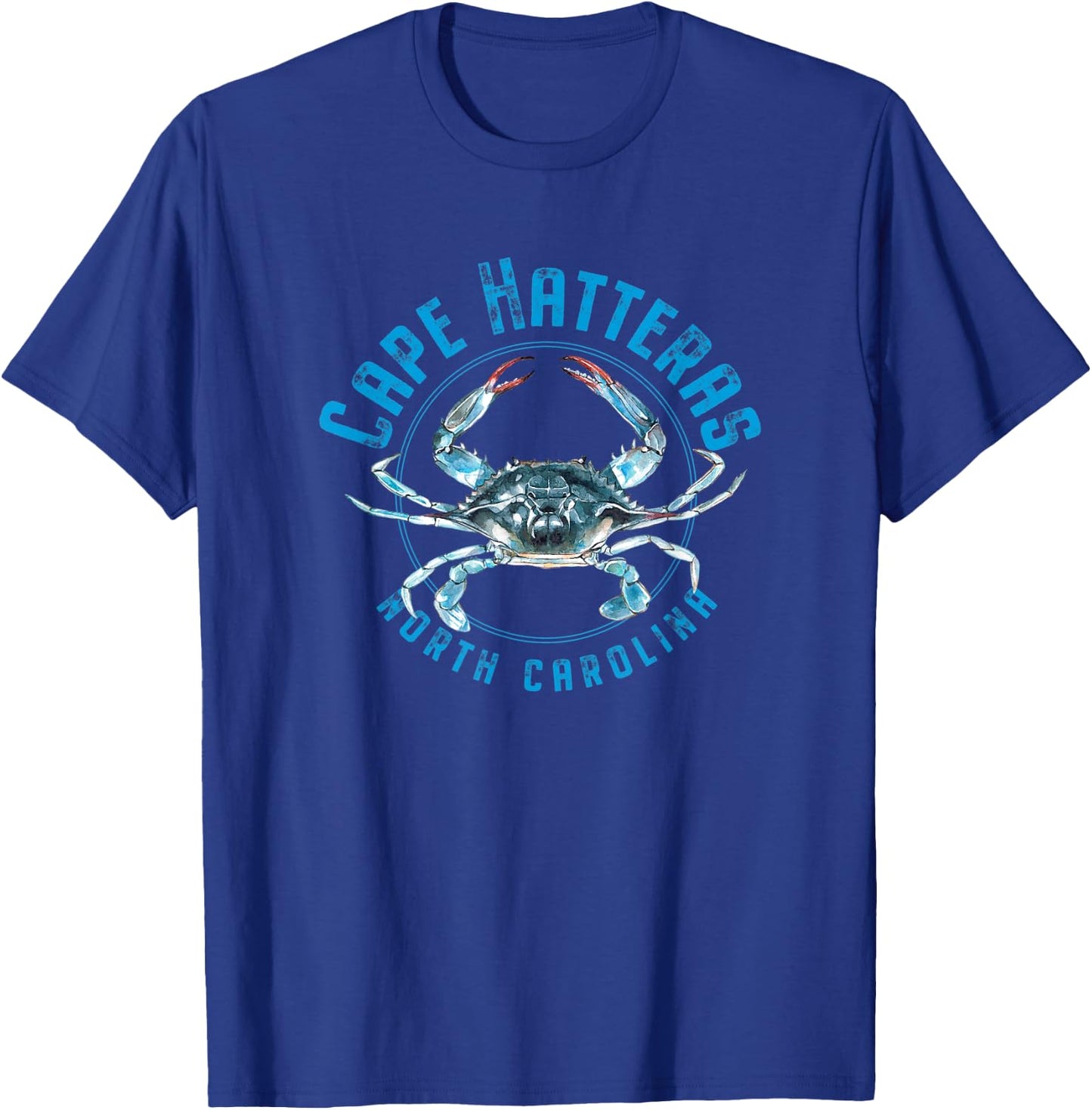 Cape Hatteras North Carolina Blue Crab Design T-Shirt - T-Shirt | Royal