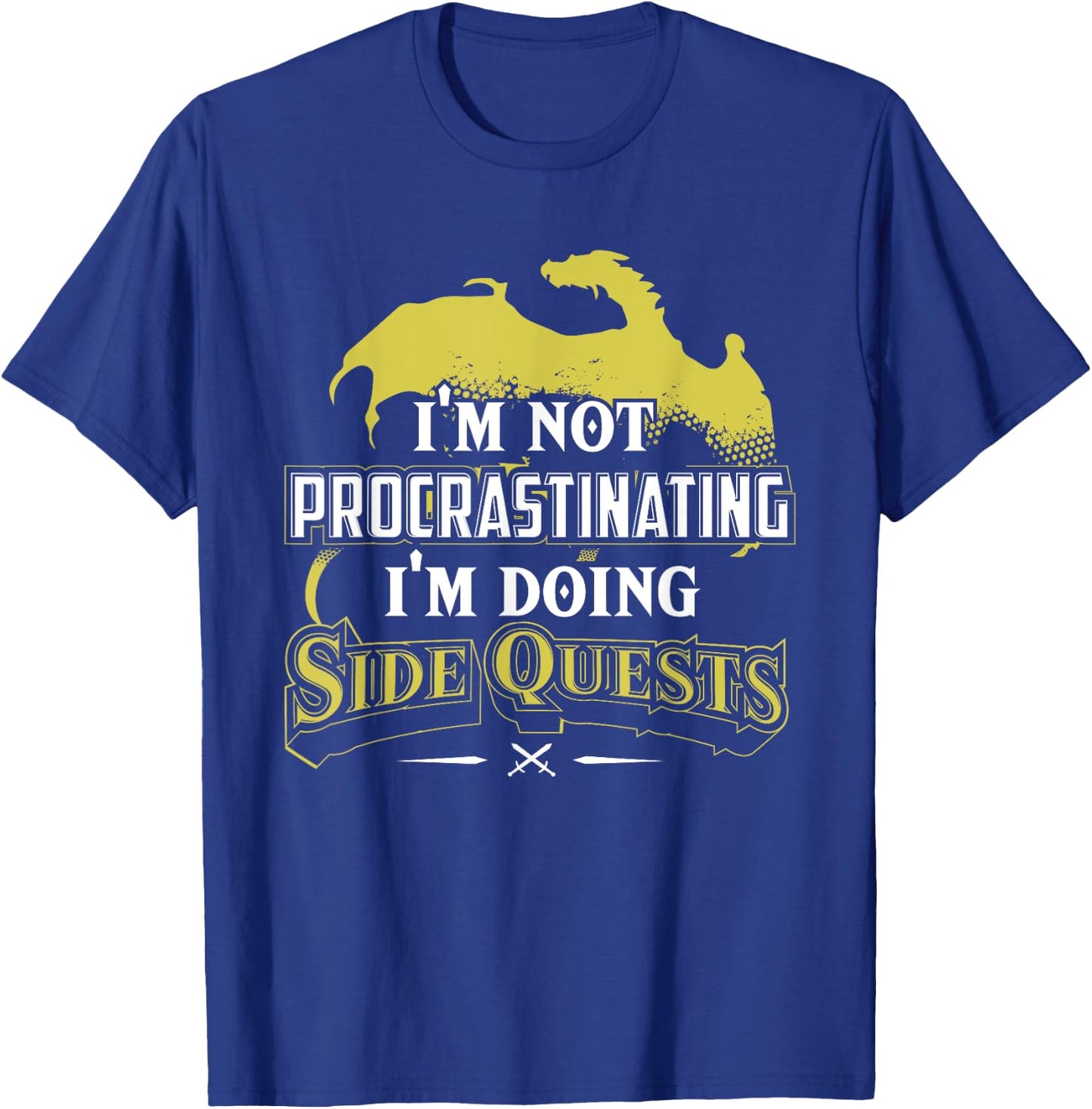 RPG Gamer : I'm Doing Side Quests - Casual , Short Sleeve, Adult Polyester (Black) T-Shirt - T-Shirt | Royal