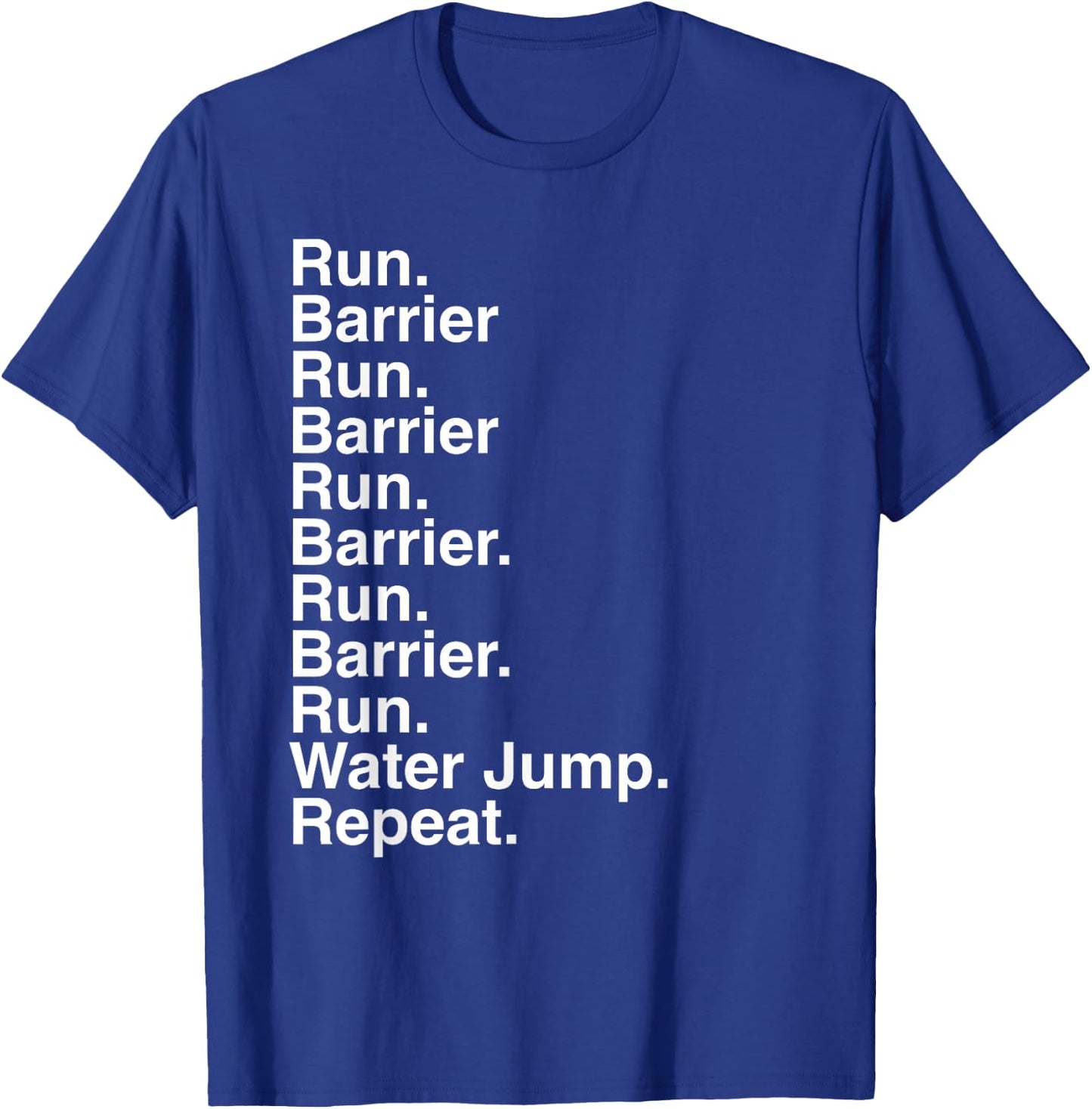 Steeplechase Track and Field Run Barrier Water Jump T-Shirt - T-Shirt | Royal