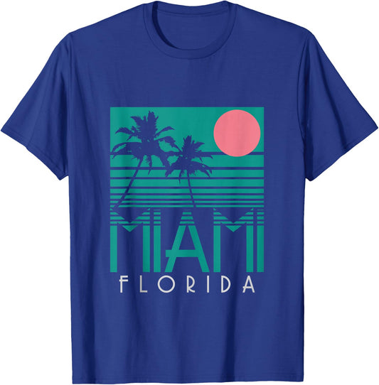 Miami Shirt Vintage Florida America USA Souvenir Surfer T-Shirt - T-Shirt | Royal