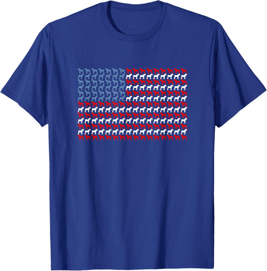 USA Flag Patriotic Draft Horse Kids Men T-Shirt - T-Shirt | Royal