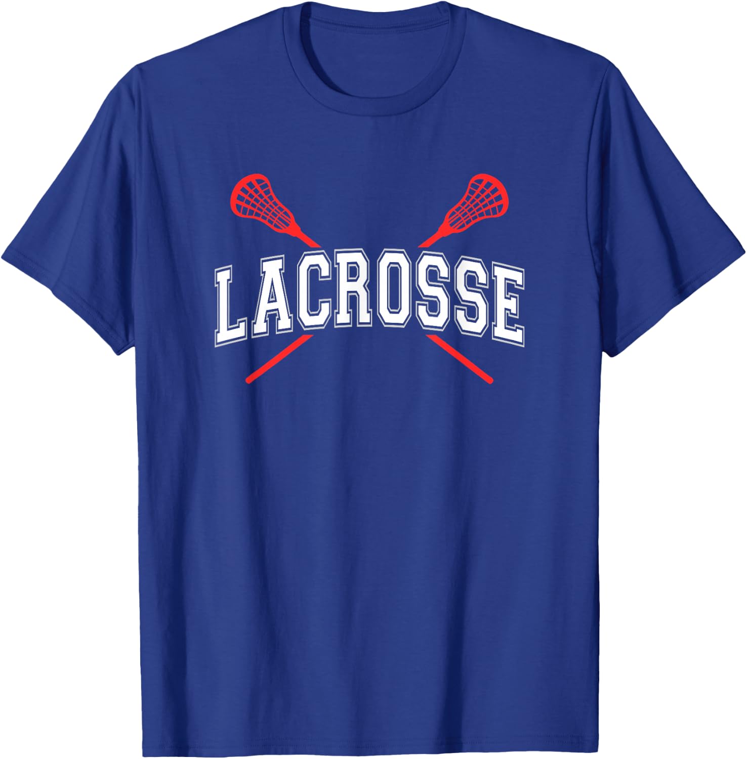 Lacrosse Shirt Red Crossed Sticks for youth or adult T-Shirt - T-Shirt | Royal