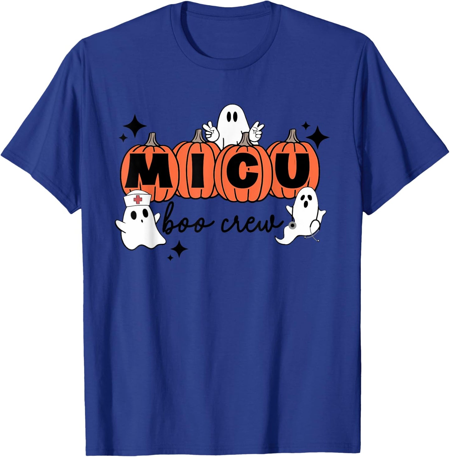 MICU nurse shirt MICU boo crew MICU RN Halloween T-Shirt - T-Shirt | Royal