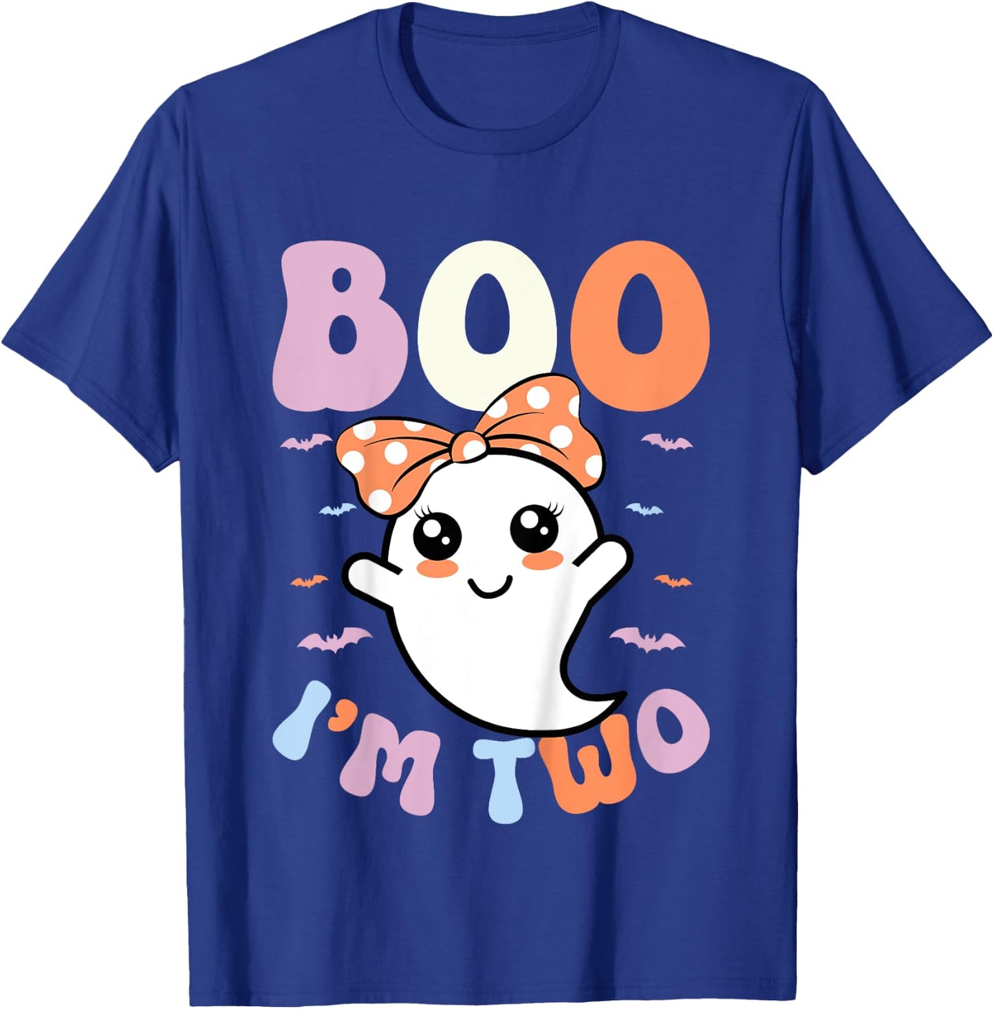 Kids Boo I'm Two Ghost 2nd Birthday Kids 2 Years Old Halloween T-Shirt - T-Shirt | Royal
