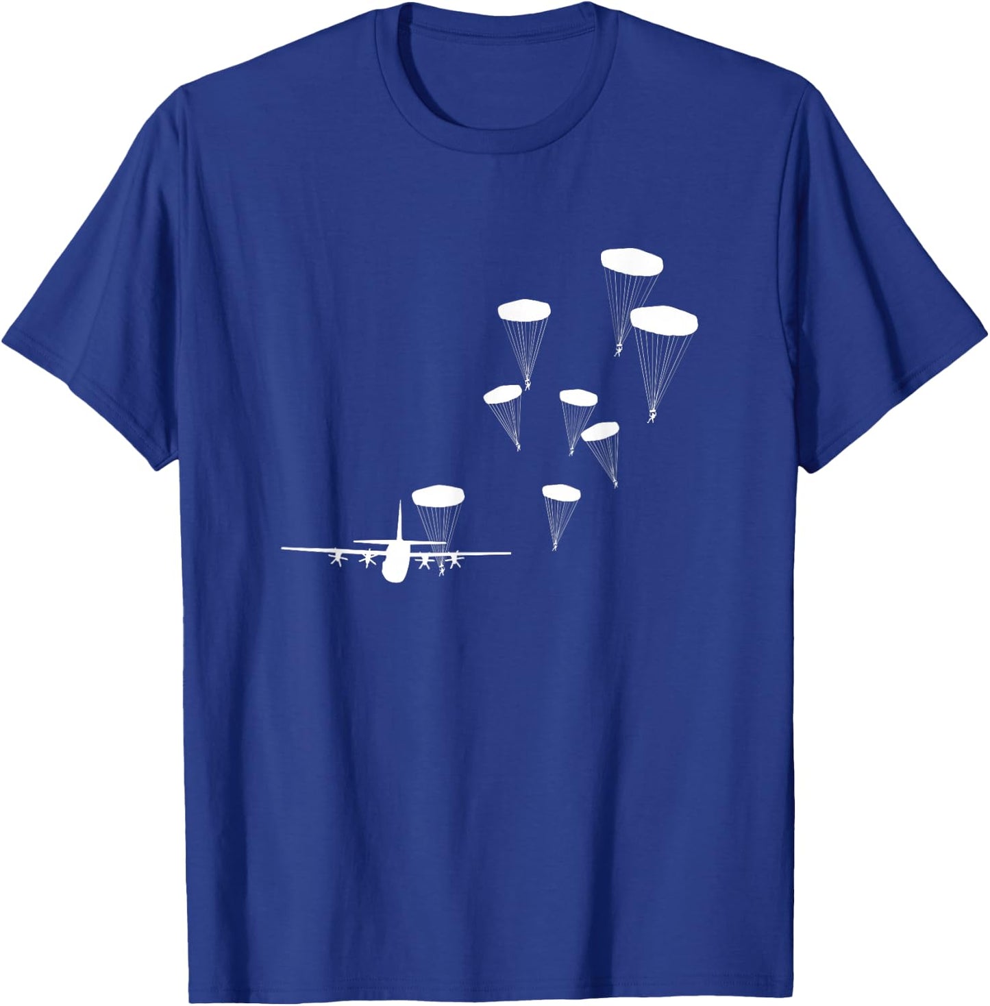 Airborne Paratrooper Military Aircraft Parachuting Soldier T-Shirt - T-Shirt | Royal