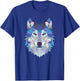 Cool Wolf Face Geometric Art Wildlife Animal Lovers T-Shirt - T-Shirt | Royal