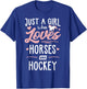 Just A Girl Who Loves Horses And Hockey Horse Lover T-Shirt - T-Shirt | Royal